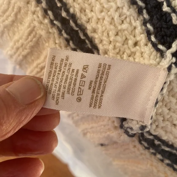 Free People Blue cream stripe cardigan - Picture 5 of 6